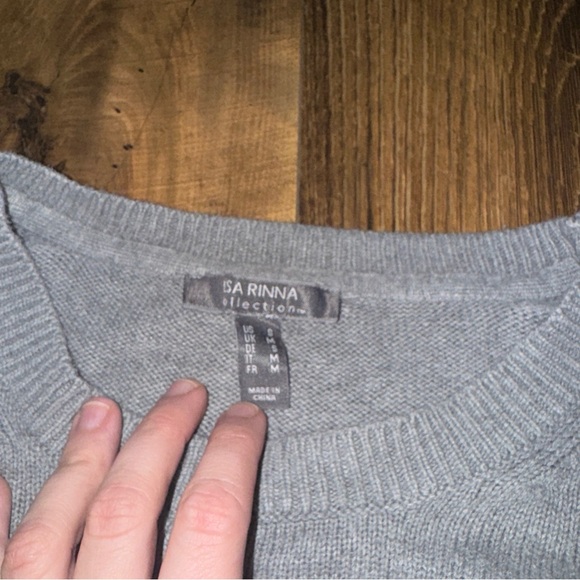 Lisa Rinna Collection Gray Ruffle Hem Sweater - Picture 3 of 7